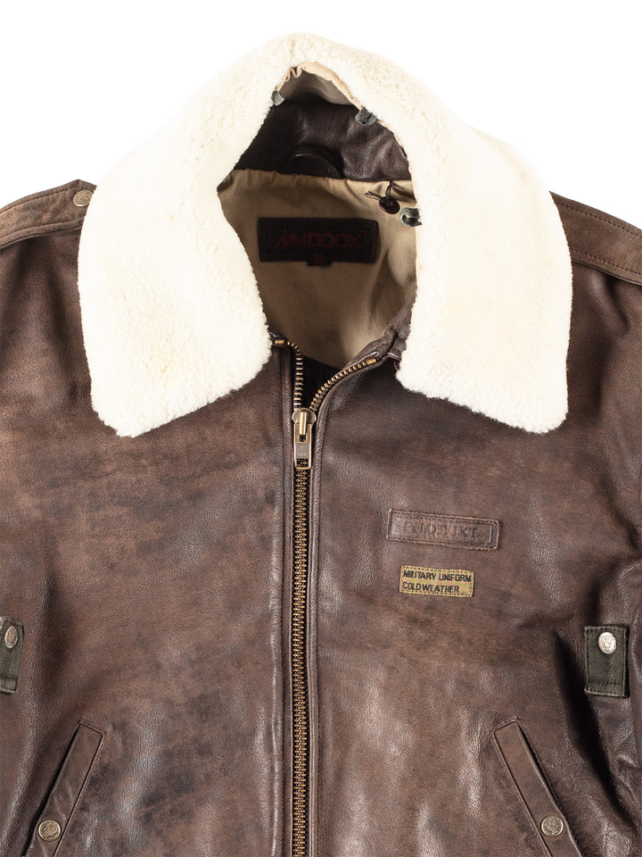 Vintage 00's Men Leather Jacket in Brown