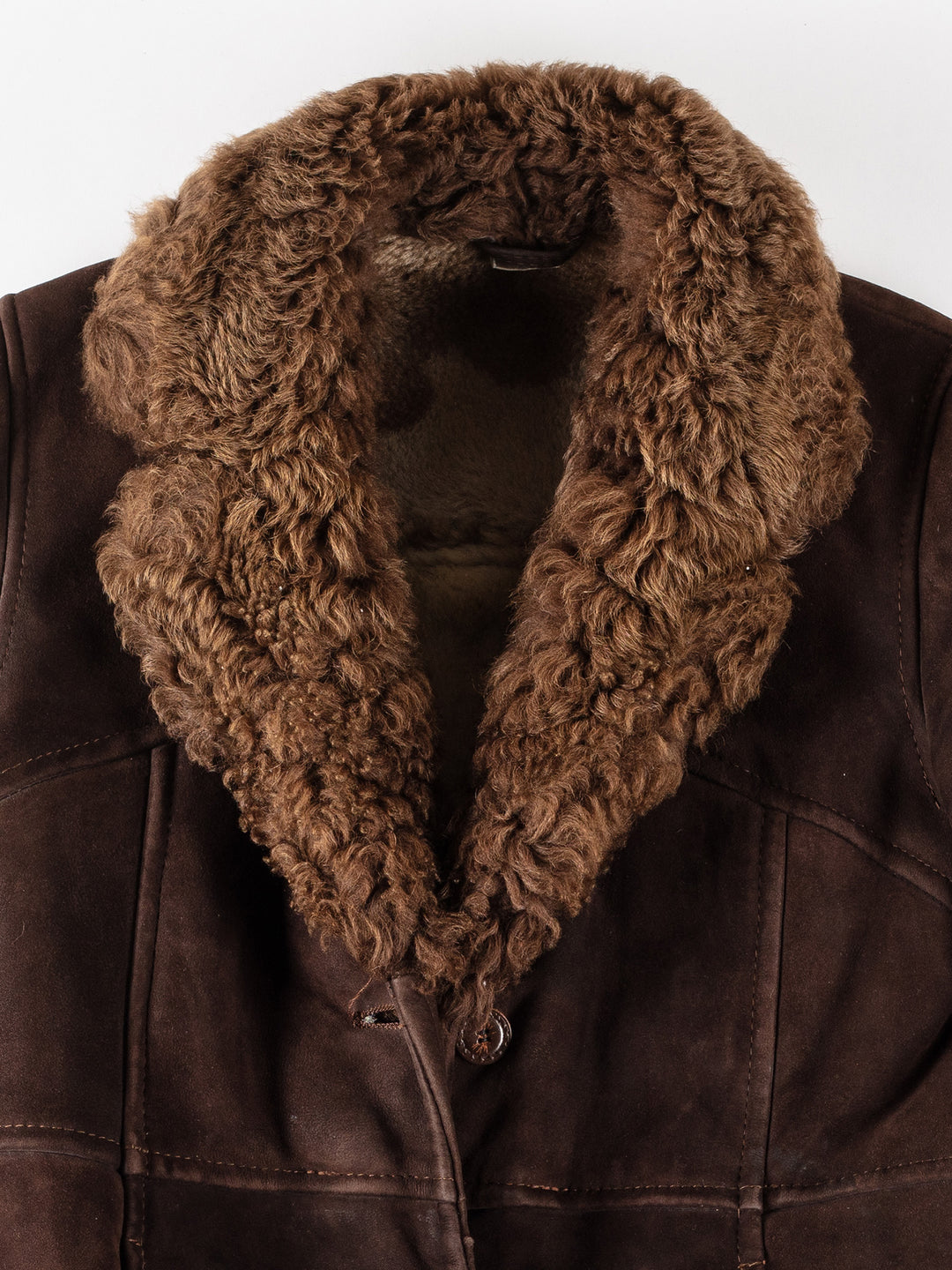 Vintage 70's Women Sheepskin Coat in BrownMN147