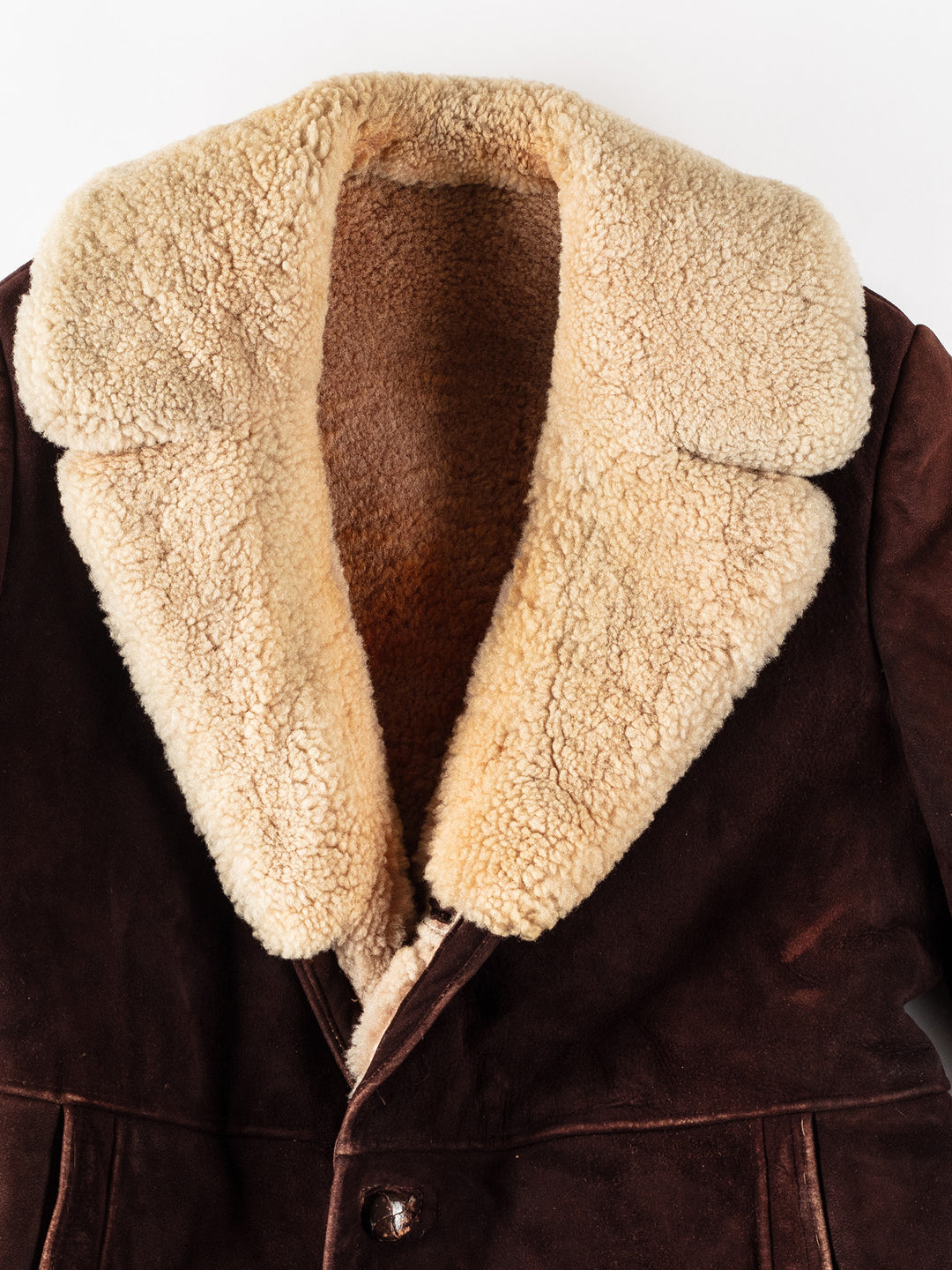 Vintage 70's Men Sheepskin Coat in BrownVN124