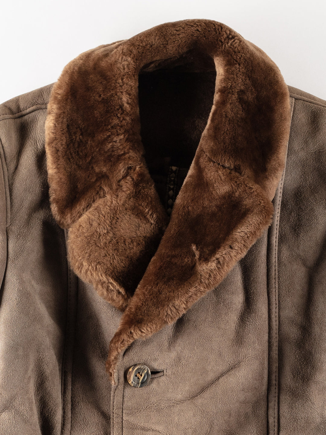 Vintage 80's Men Sheepskin Coat in BeigeVN248