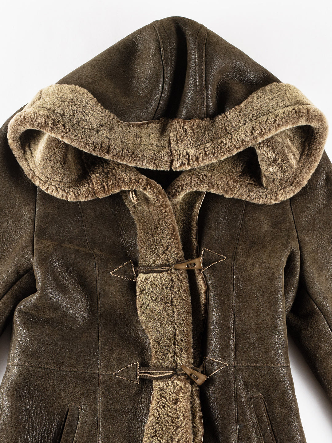 Vintage 70's Women Sheepskin Coat in GreenMN248
