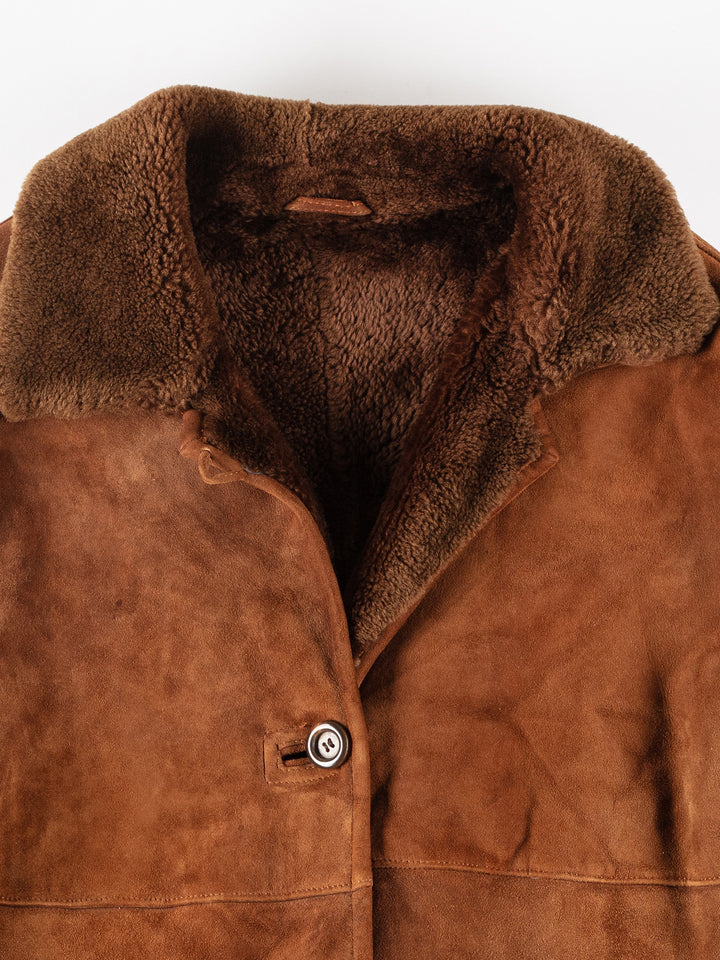 Vintage 70's Women Sheepskin Coat in BrownMN201