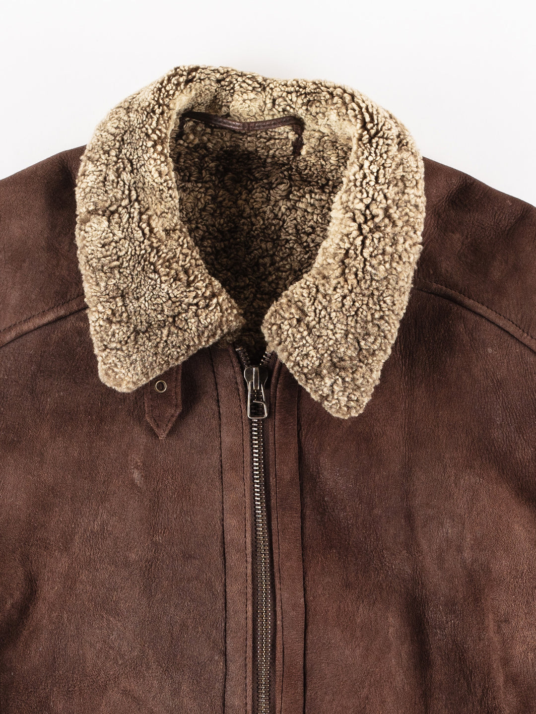 Vintage 90's Men Sheepskin Coat in Brown