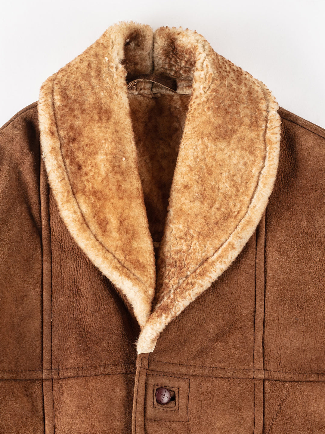 Vintage 80's Men Sheepskin Coat in BrownVN216