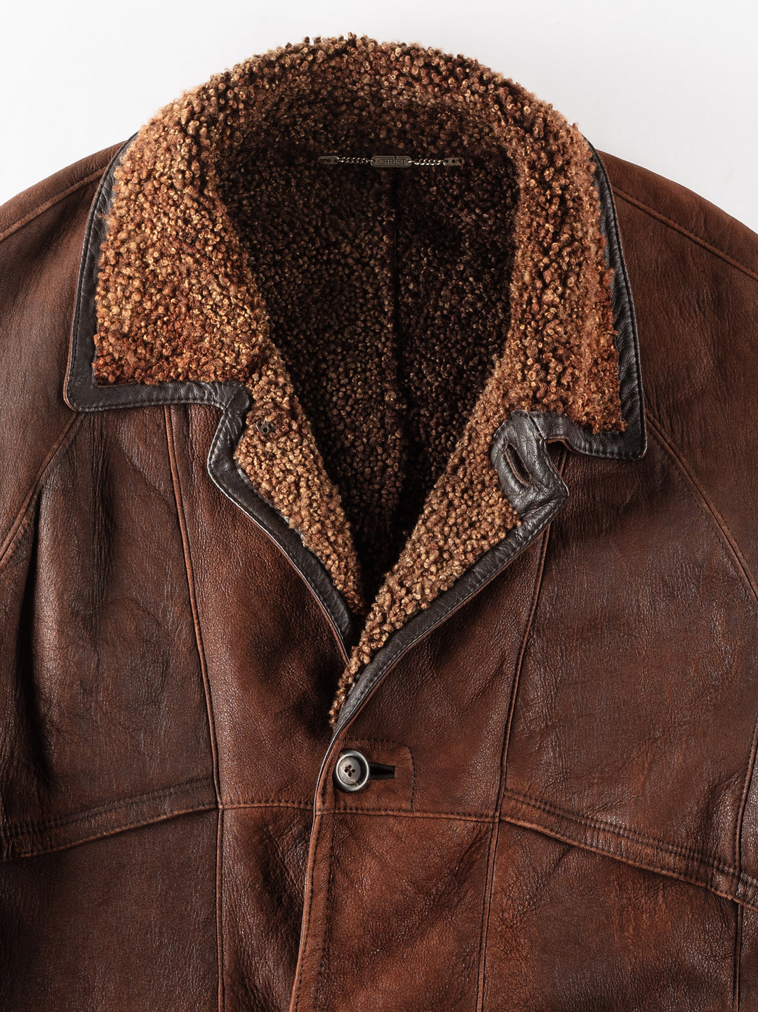 Vintage 90's Men Sheepskin Coat in BrownVN161