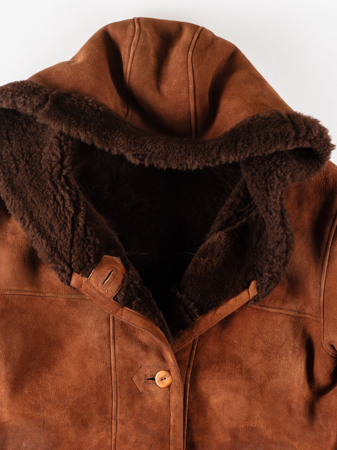 Vintage 80's Women Sheepskin Coat in BrownMN154