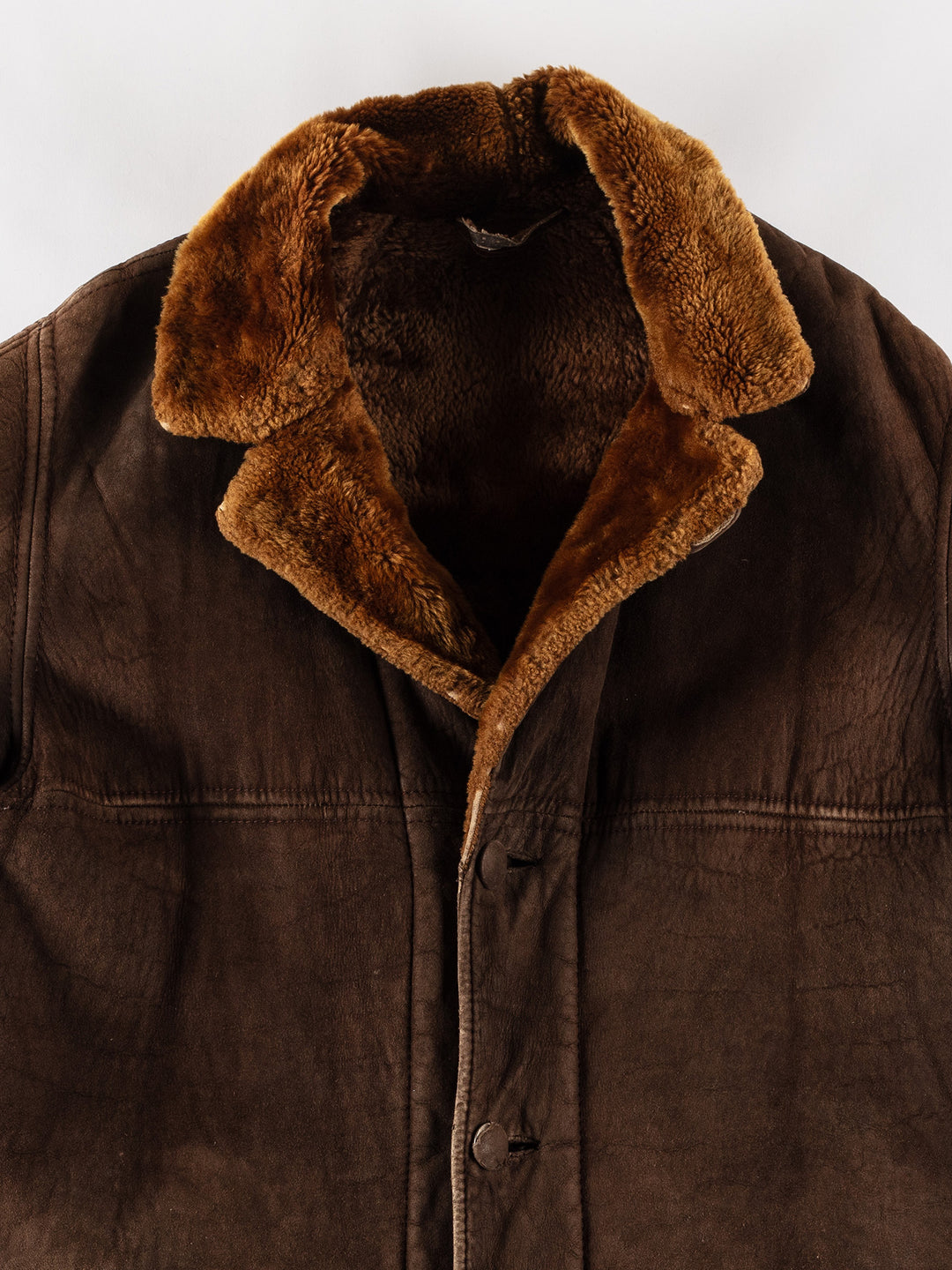 Vintage 70's Men Sheepskin Coat in BrownVN602