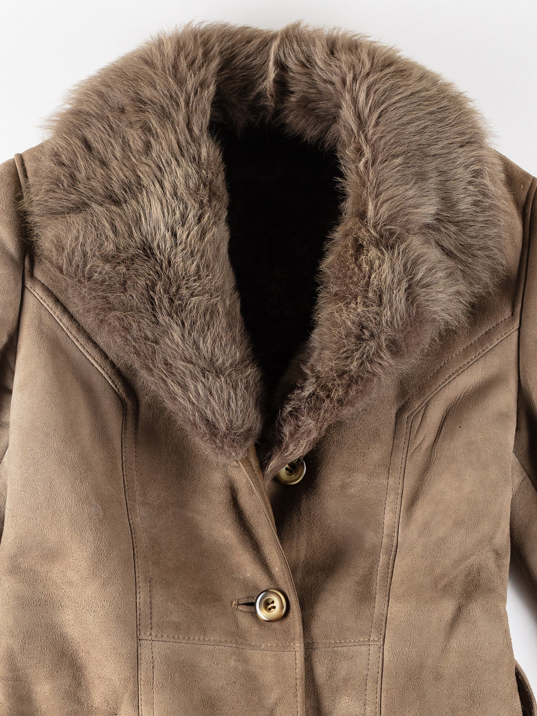 Vintage 70's Women Sheepskin Coat in BeigeMN145