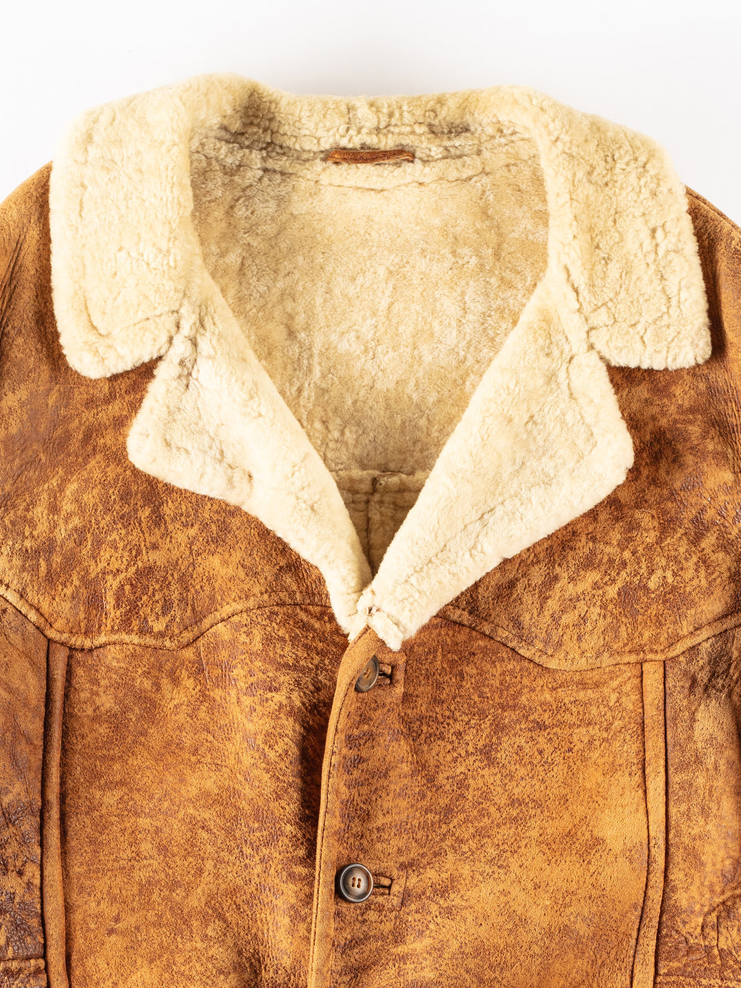 Vintage 80's Men Sheepskin Coat in BrownVN252