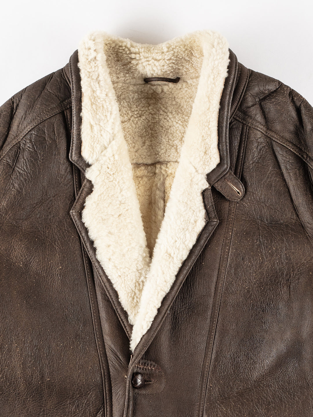 Vintage 80's Men Sheepskin Coat in BrownVN209