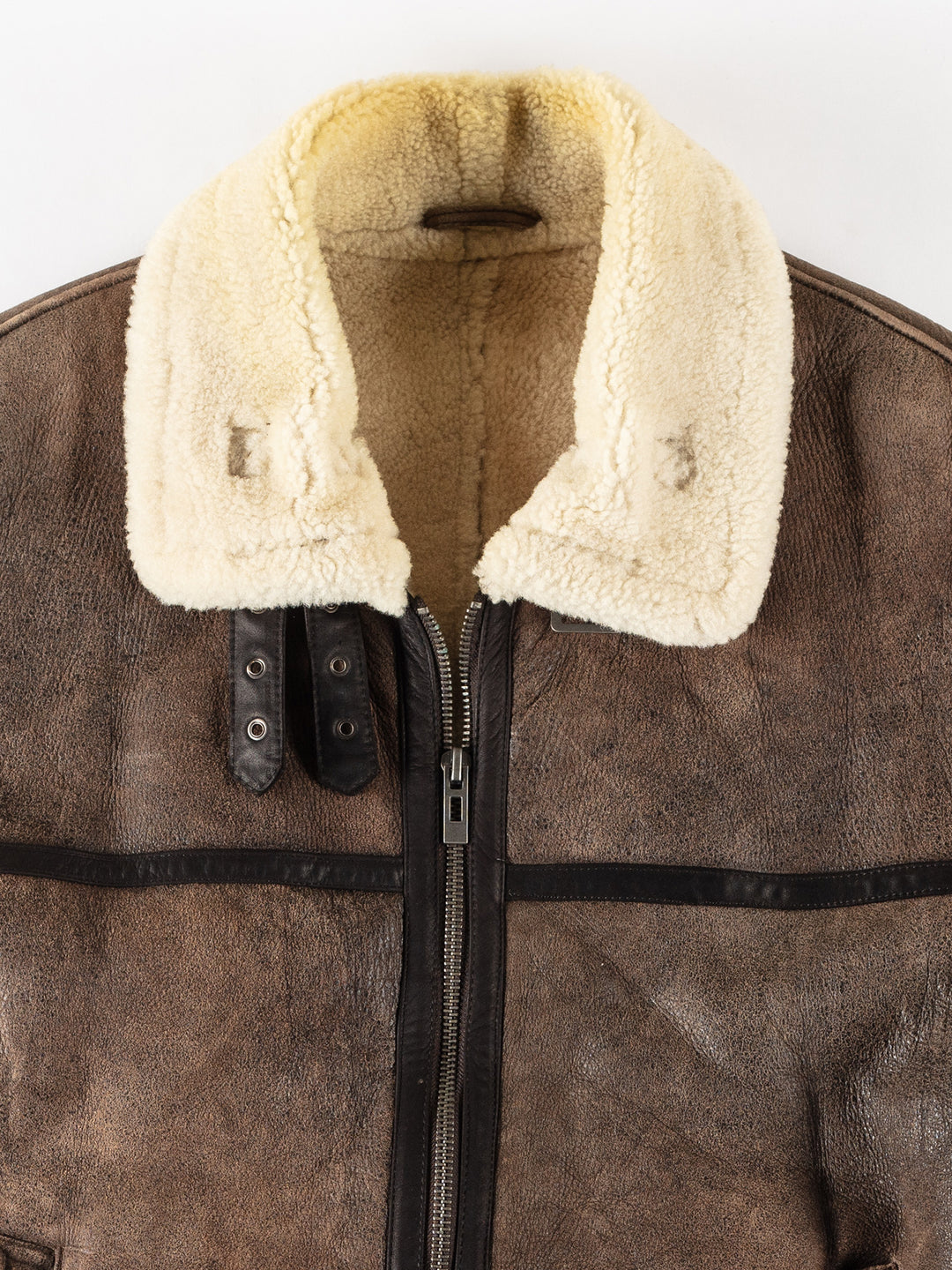 Vintage 80's Men Sheepskin Jacket in BrownVN264