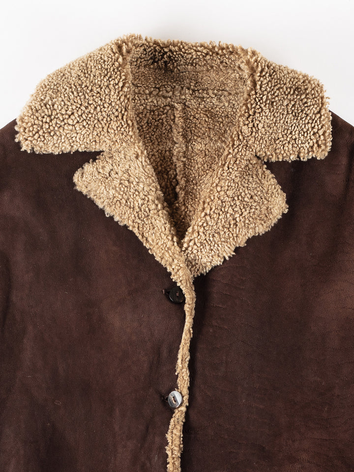Vintage 70's Women Sheepskin Coat in BrownMN226