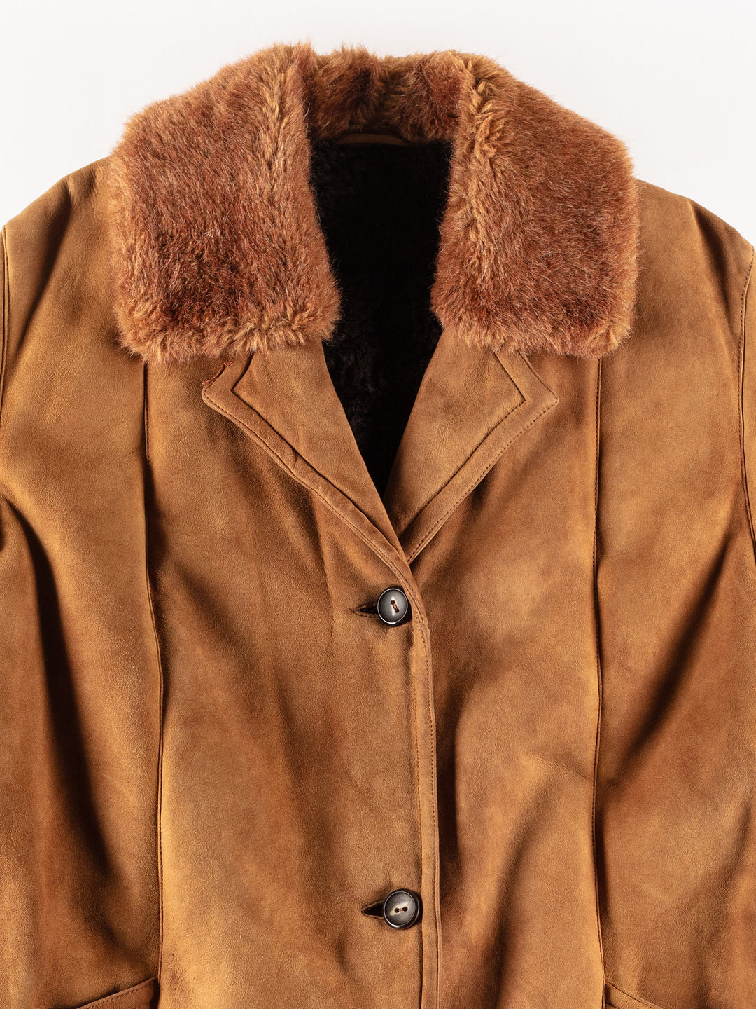 Vintage 80's Women Sheepskin Coat in BrownMN260
