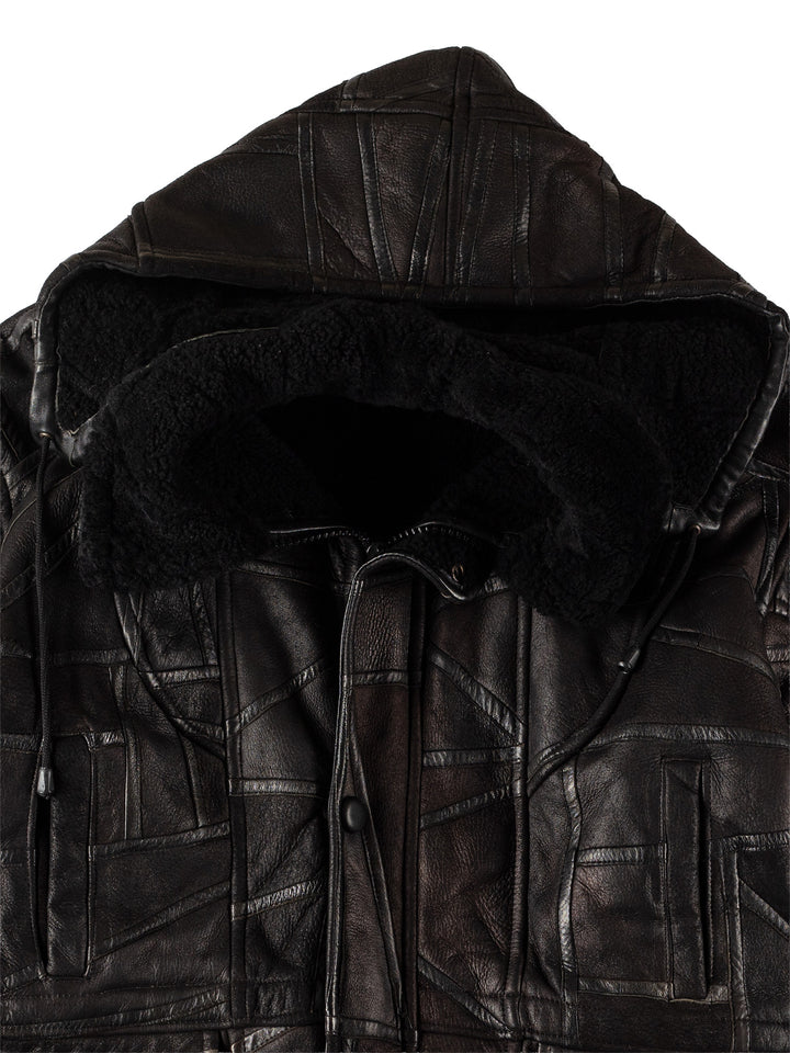 Vintage 80's Women Sheepskin Coat in BlackMN517