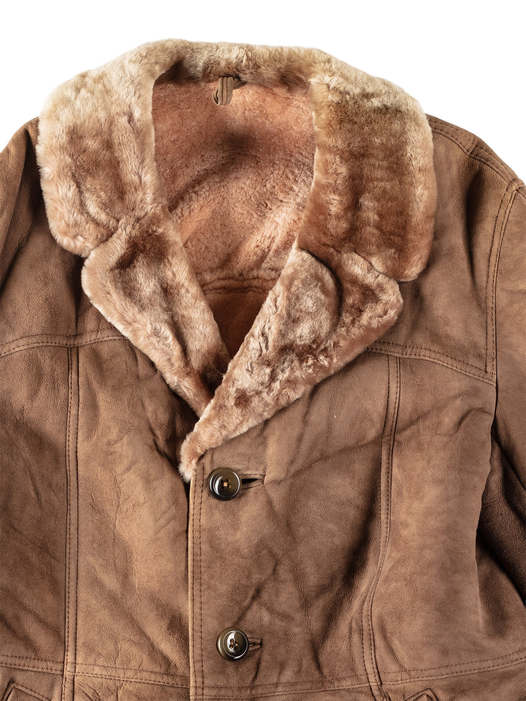 Vintage 70's Men Sheepskin Coat in BeigeVN119