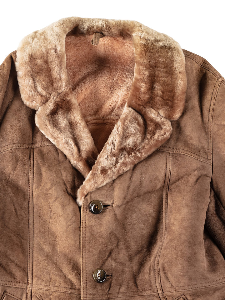 Vintage 70's Men Sheepskin Coat in BeigeVN119