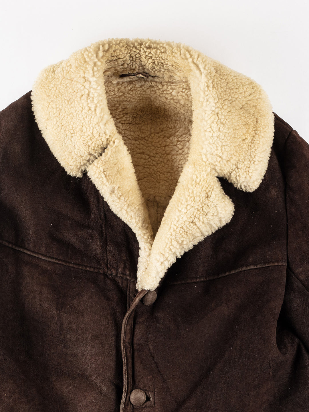 Vintage 80's Men Sheepskin Coat in BrownVN203