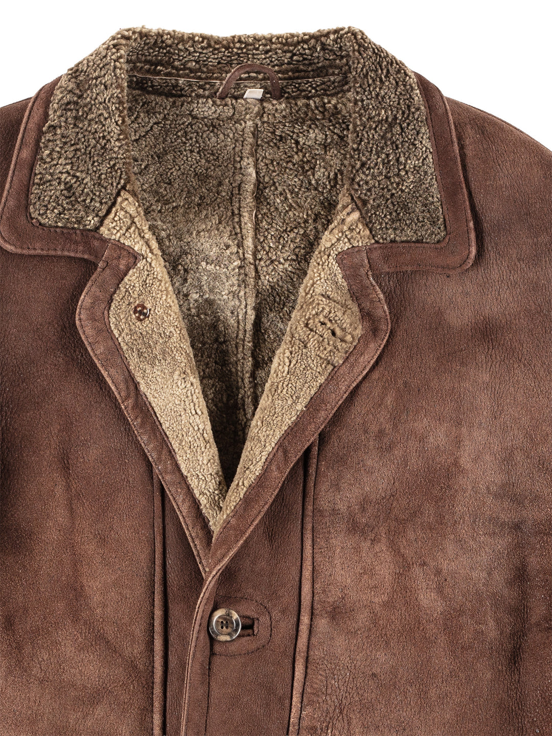 Vintage 80's Men Sheepskin Coat in Brown