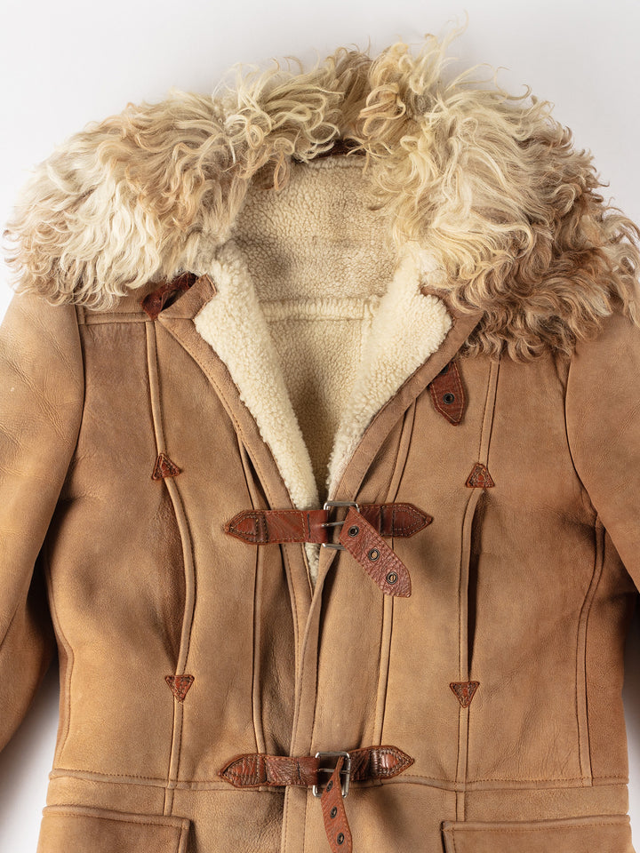 Vintage 70's Women Sheepskin Coat in BeigeMN233