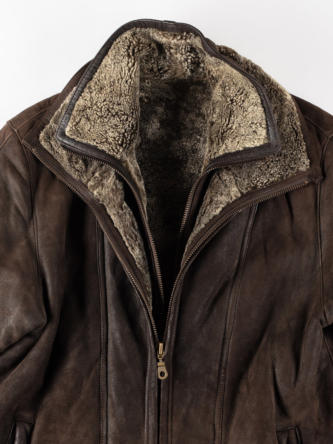 Vintage 90's Women Sheepskin Coat in BrownMN143