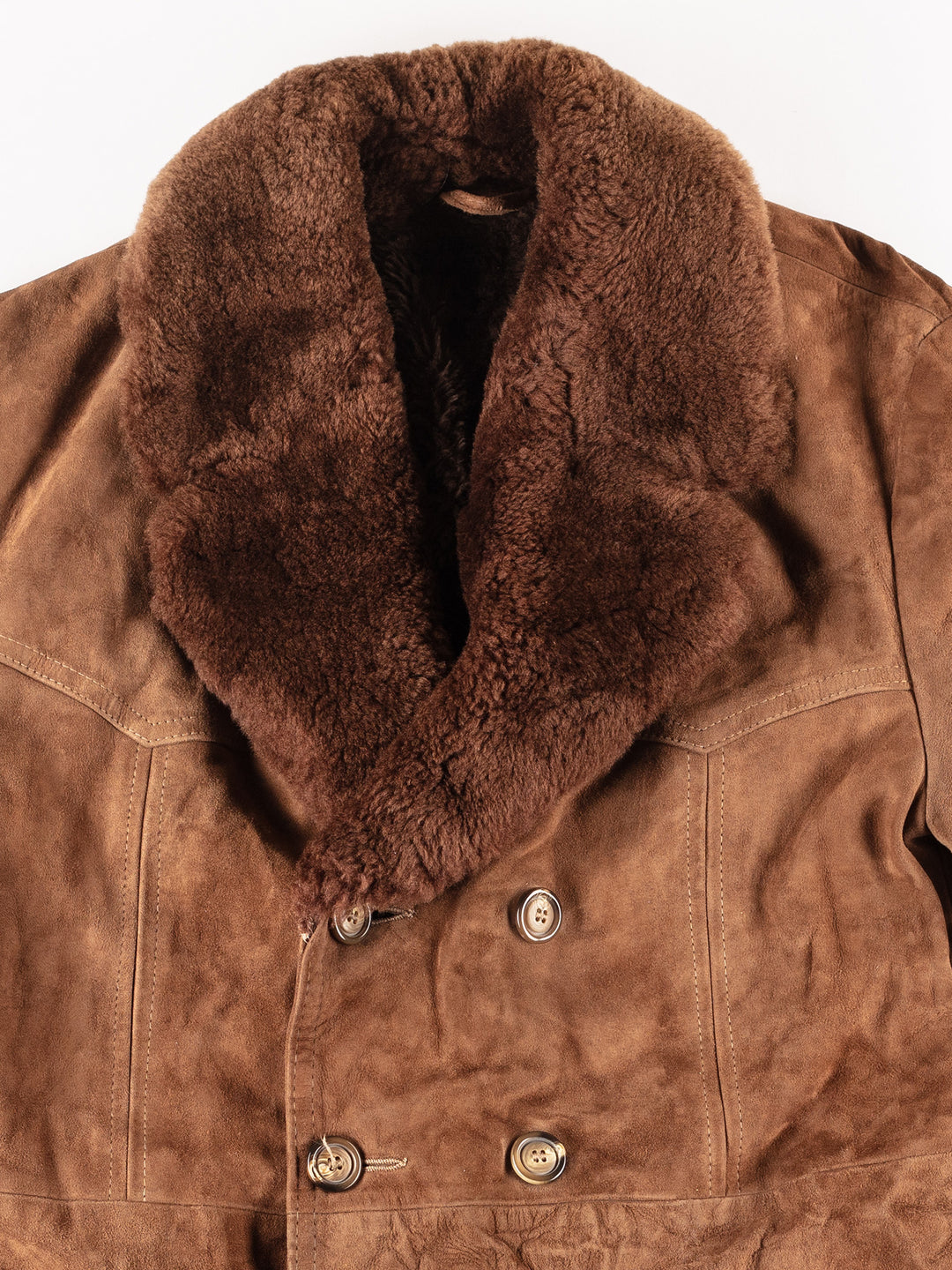 Vintage 70's Men Sheepskin Coat in Brown