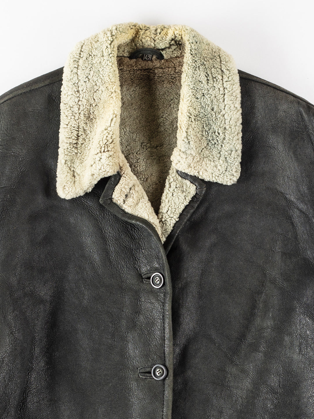 Vintage 80's Women Sheepskin Coat in BlackMN152