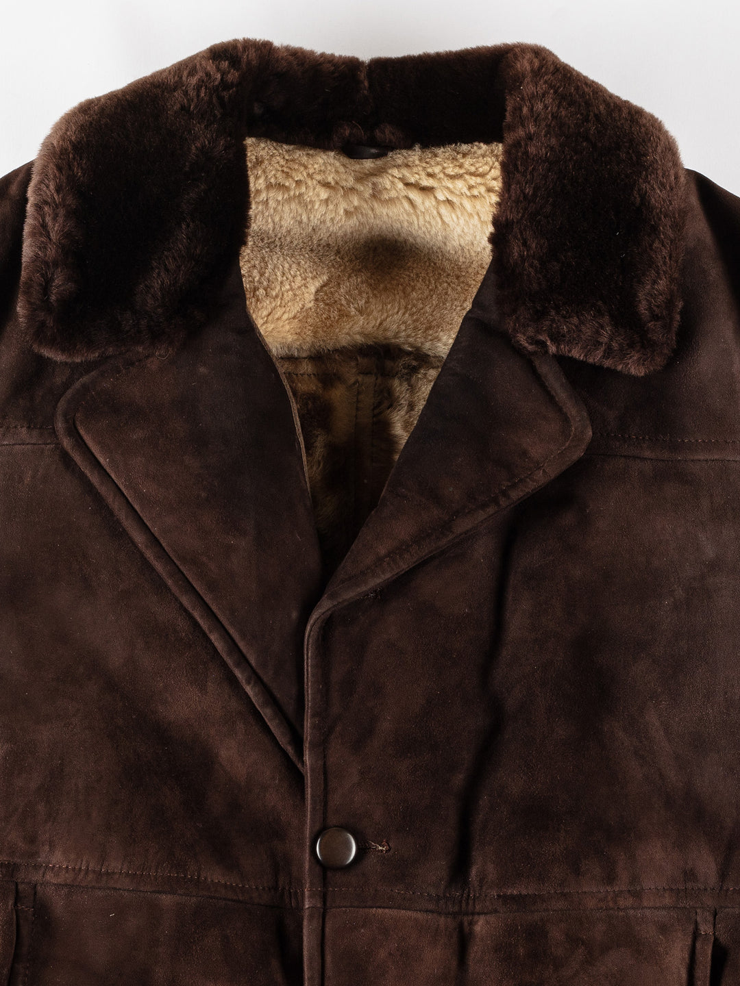 Vintage 80's Men Sheepskin Coat in BrownVN398