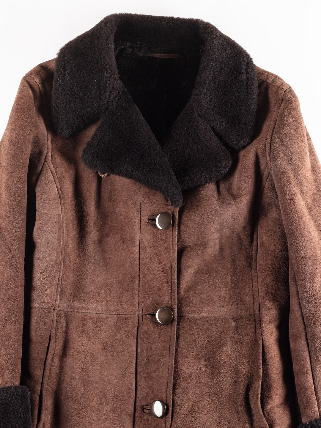 Vintage 90's Women Sheepskin Coat in Brown