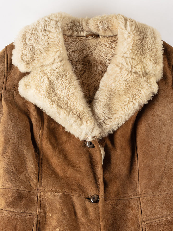 Vintage 70's Women Sheepskin Coat in BrownMN522