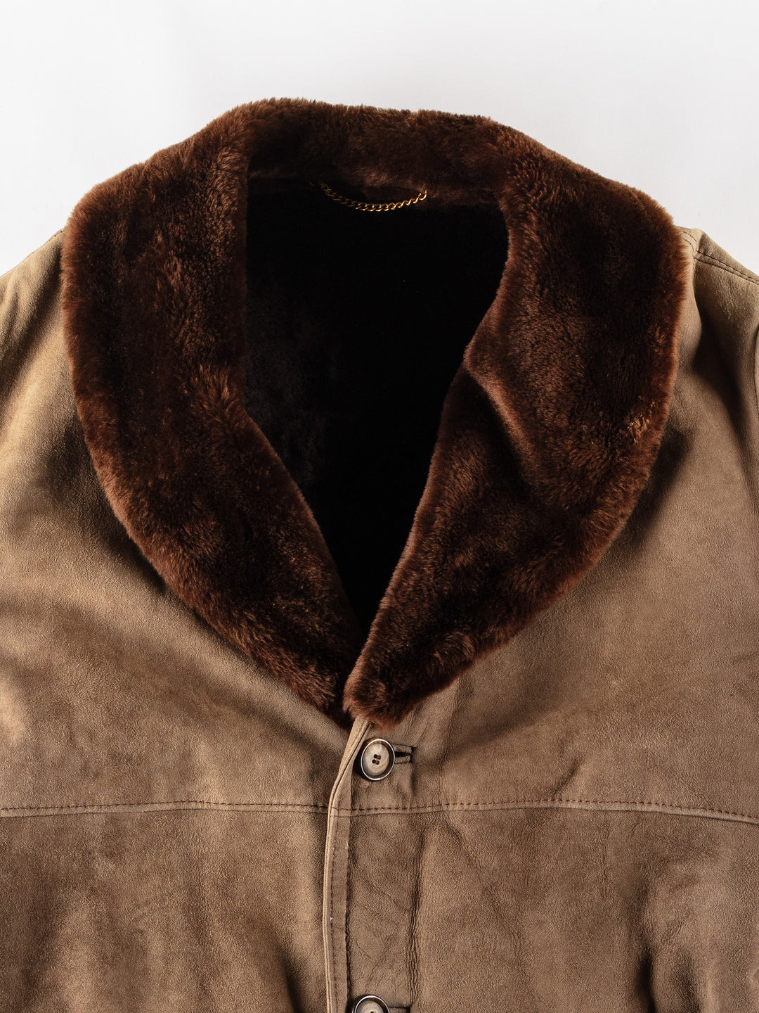 Vintage 80's Men Sheepskin Coat in BeigeVN394