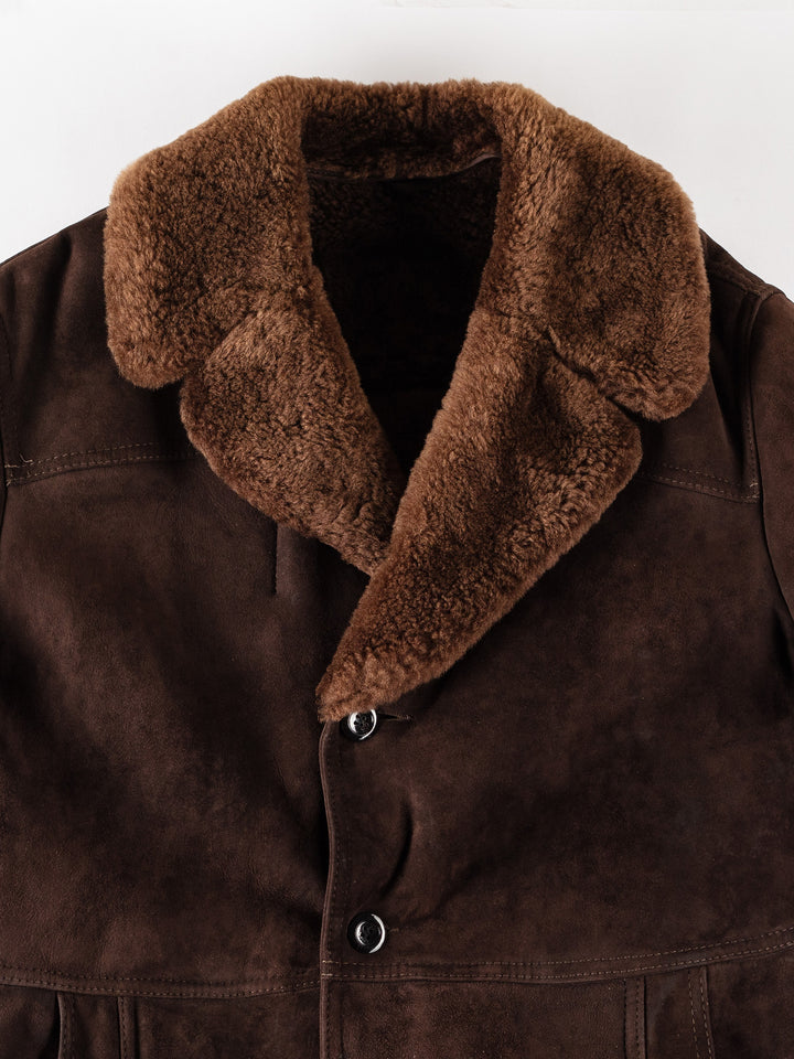 Vintage 70's Men Sheepskin Coat in BrownVN351