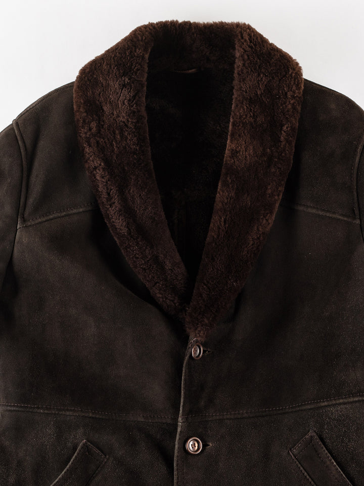 Vintage 70's Men Sheepskin Coat in BrownVN262
