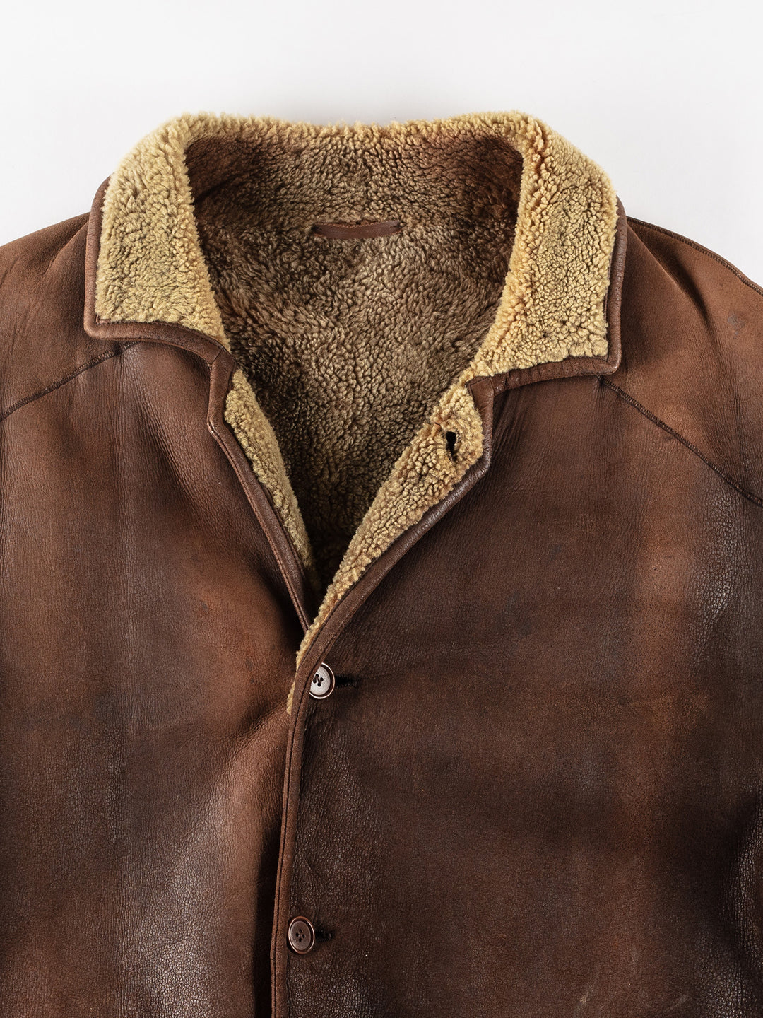 Vintage 80's Men Sheepskin Coat in BrownVN171