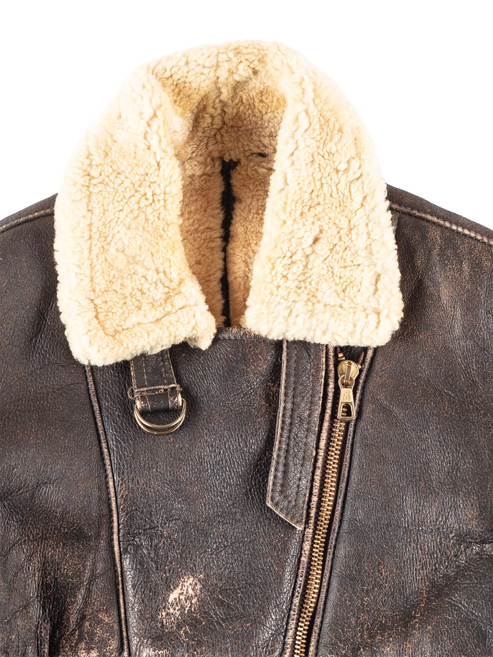 Vintage 70's Men Sheepskin Jacket in Brown