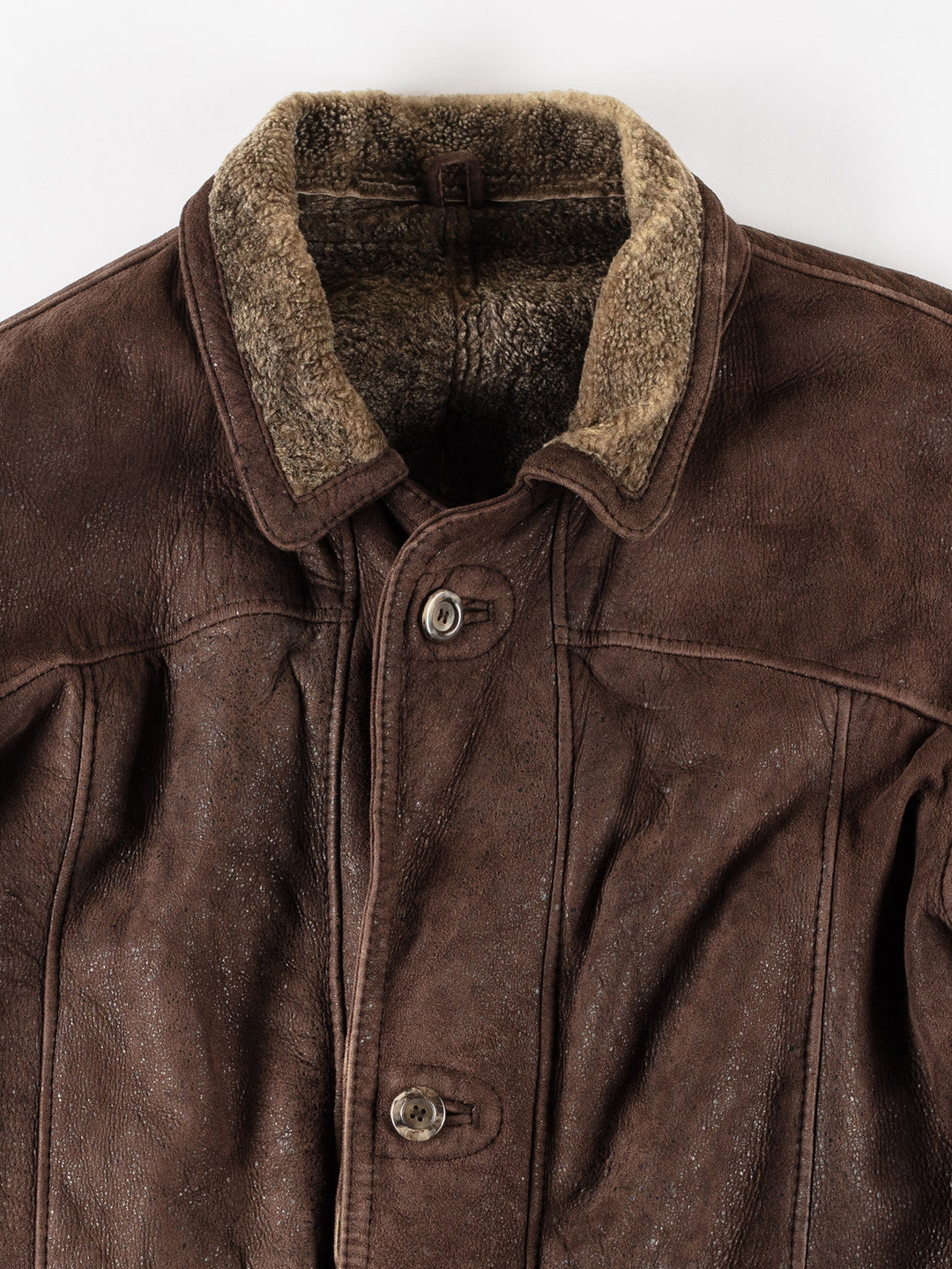 Vintage 80's Men Sheepskin Coat in BrownVN227