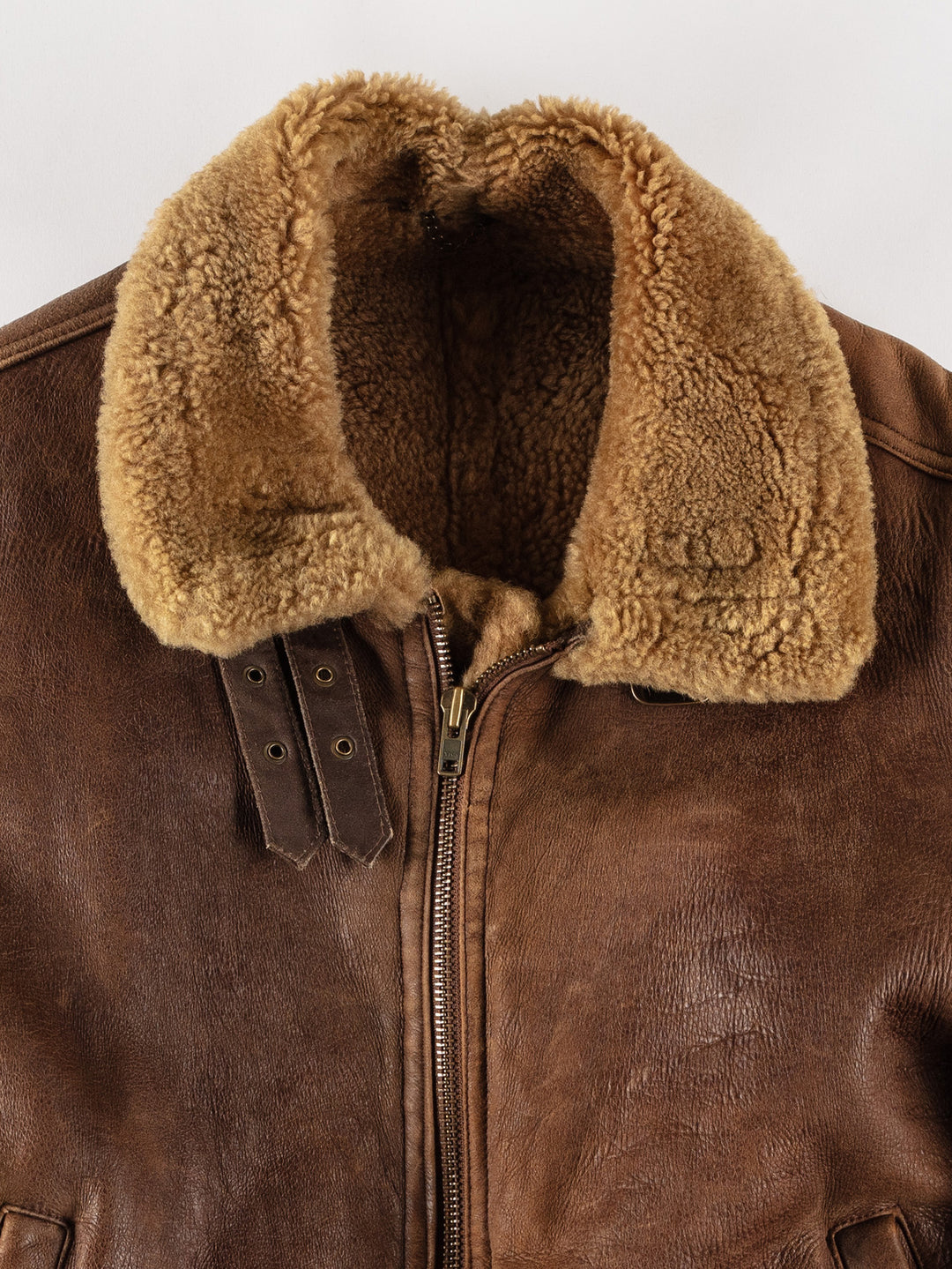 Vintage 80's Men Sheepskin Jacket in BrownVN619