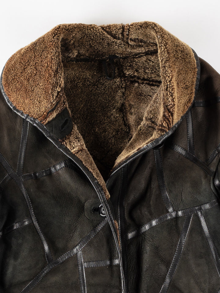 Vintage 80's Women Sheepskin Coat in BrownMN166