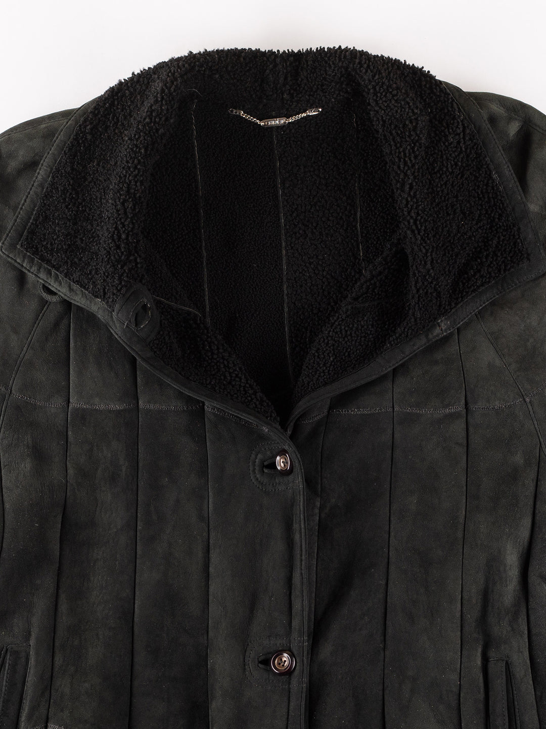 Vintage 90's Women Sheepskin Coat in GreenMN209