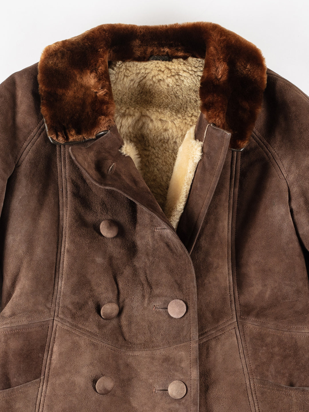 Vintage 80's Women Sheepskin Coat in BrownMN268