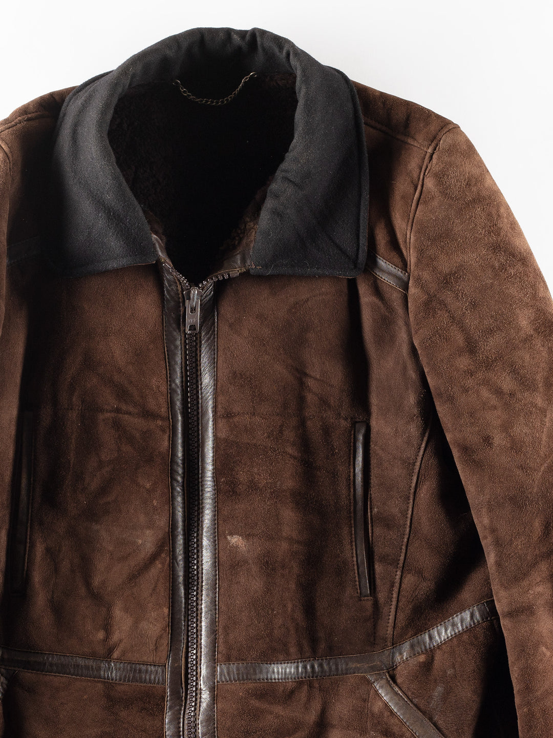 Vintage 90's Men Sheepskin Coat in Brown