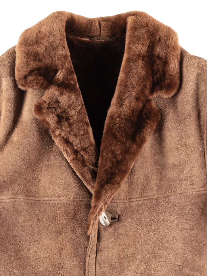 Vintage 70's Men Sheepskin Coat in Brown