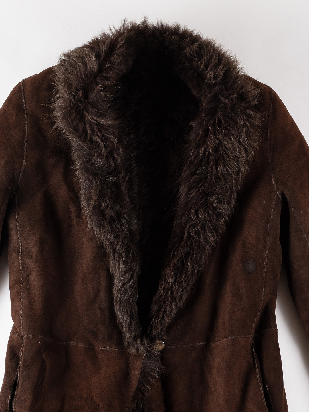 Vintage 70's Women Sheepskin Coat in BrownMN511