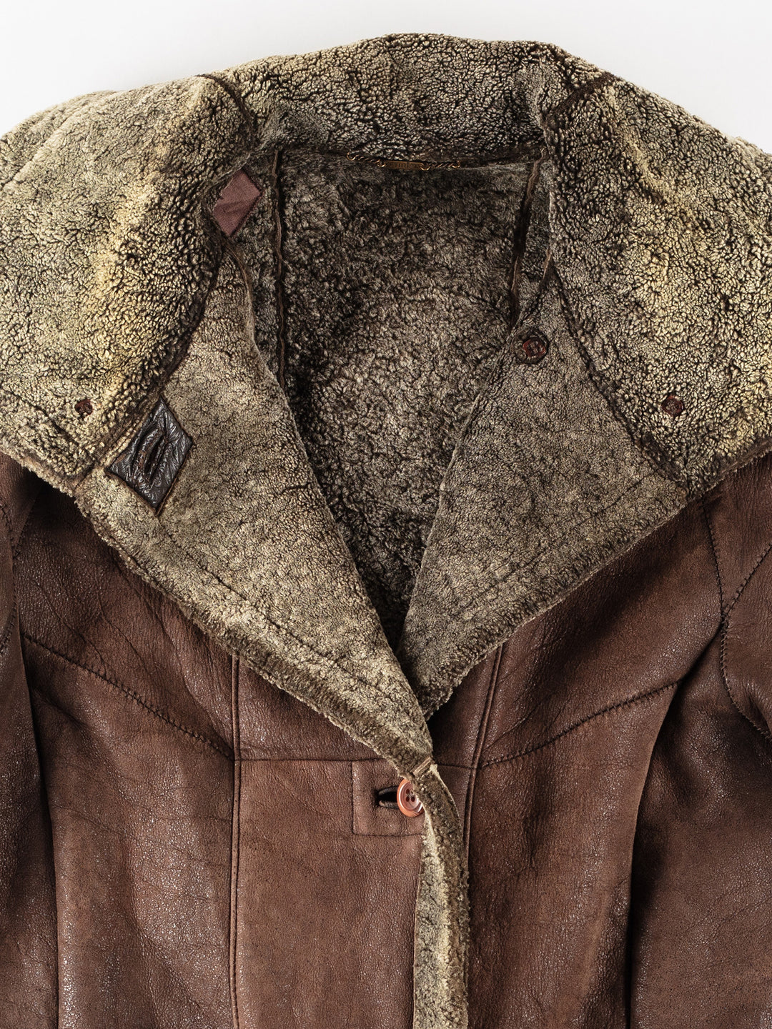 Vintage 80's Women Sheepskin Coat in BrownMN220