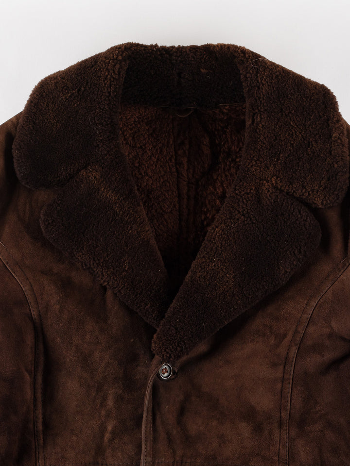 Vintage 70's Men Sheepskin Coat in BrownVN507