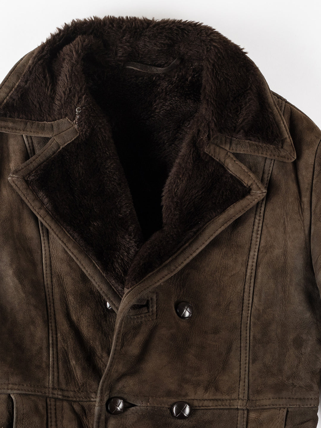 Vintage 70's Men Faux Sheepskin Coat in BrownVN137