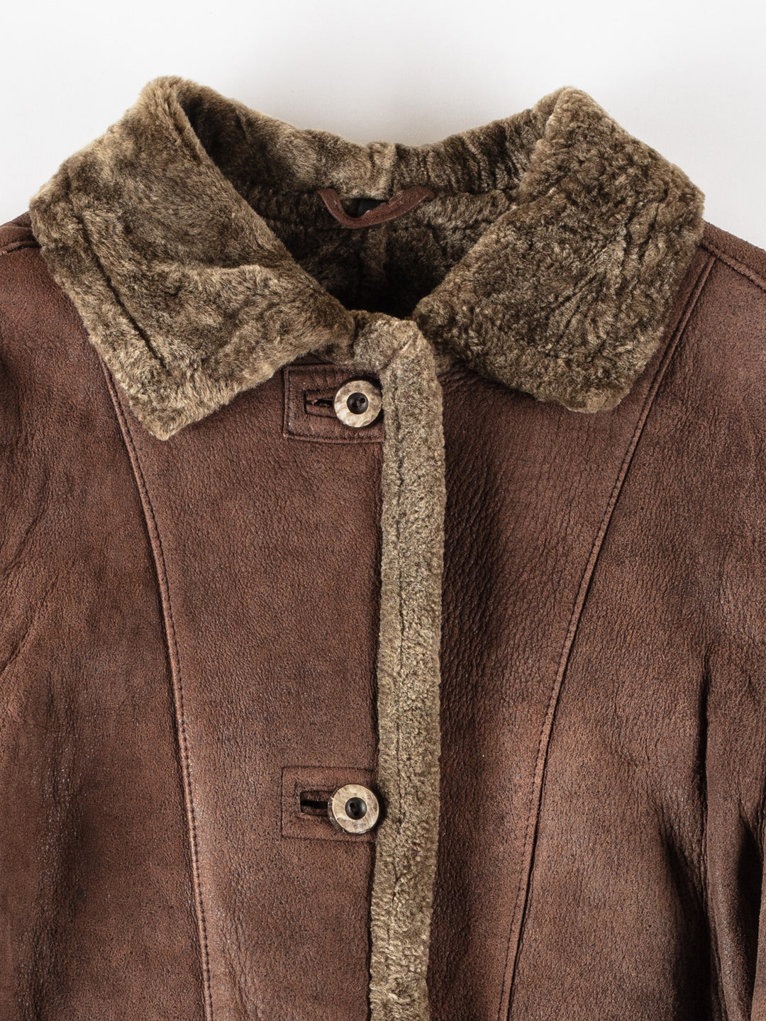 Vintage 80's Women Sheepskin Coat in BrownMN371
