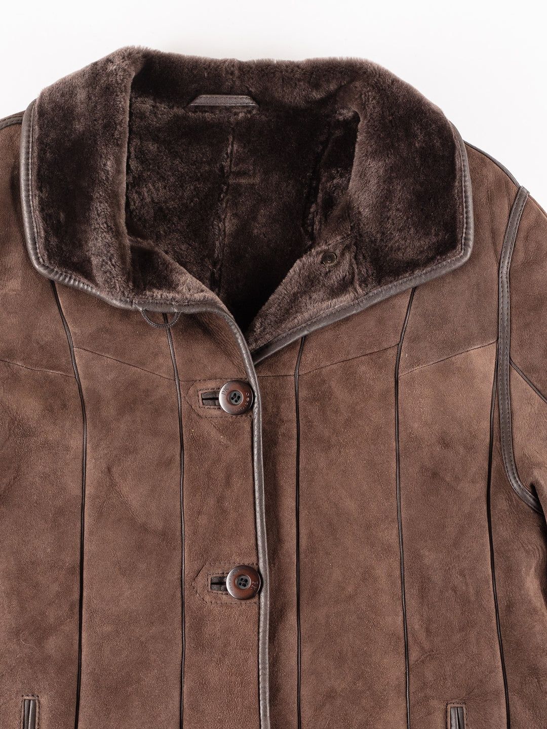 Vintage 80's Women Sheepskin Coat in Brown