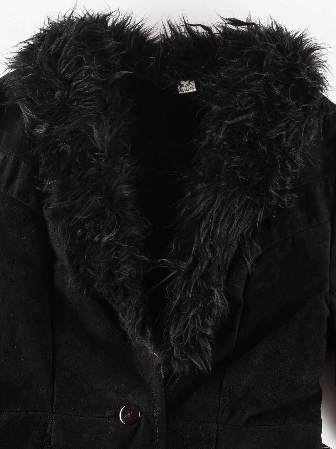 Vintage 70's Women Faux Sheepskin Coat in BlackMN245