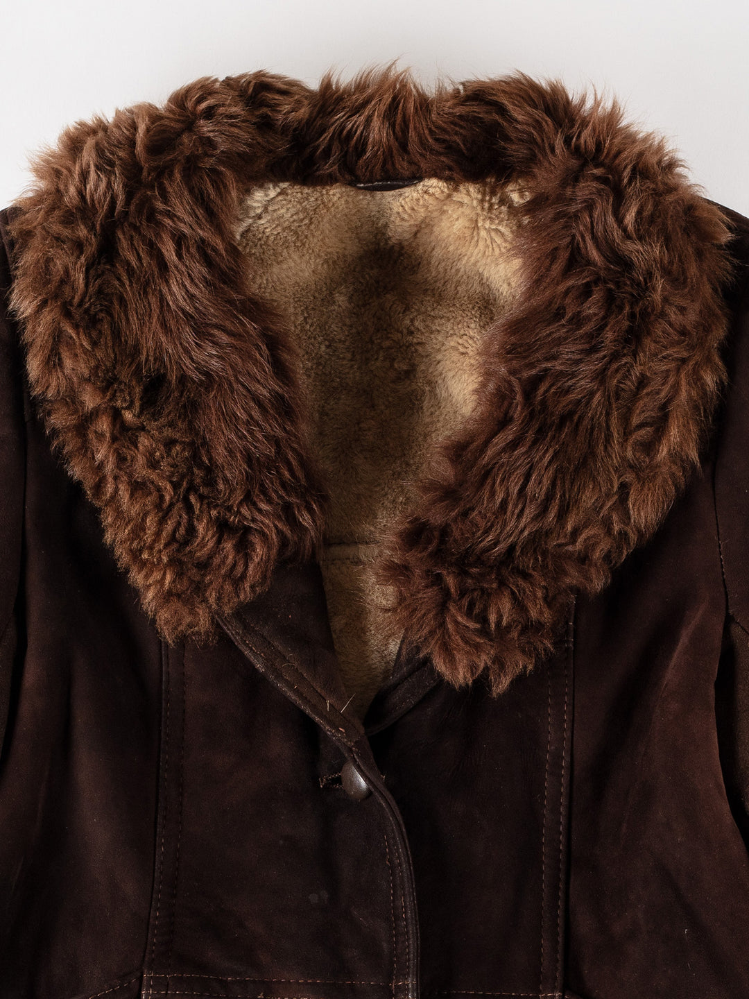 Vintage 70's Women Sheepskin Coat in BrownMN527