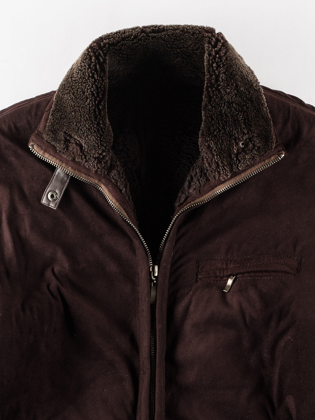Vintage 90's Men Faux Sheepskin Coat in BrownVN185